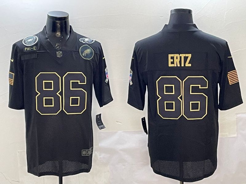 Men Philadelphia Eagles 86 Ertz Black 2025 Nike Salute to Service Limited NFL Jersey style 6